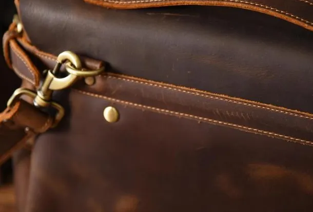 Handmade leather mens Briefcases Messenger bags Vintage Laptop Briefcases Business Briefcases