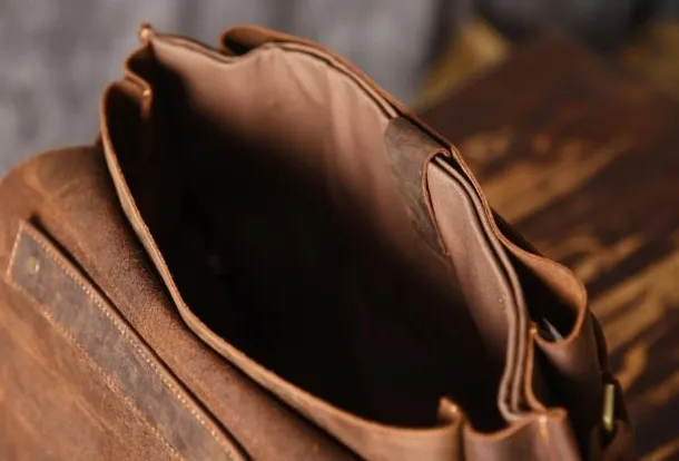 Handmade leather mens Briefcases Messenger bags Vintage Laptop Briefcases Business Briefcases