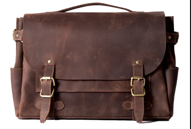 Handmade leather mens Briefcases Messenger bags Vintage Laptop Briefcases Business Briefcases