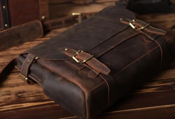 Handmade leather mens Briefcases Messenger bags Vintage Laptop Briefcases Business Briefcases