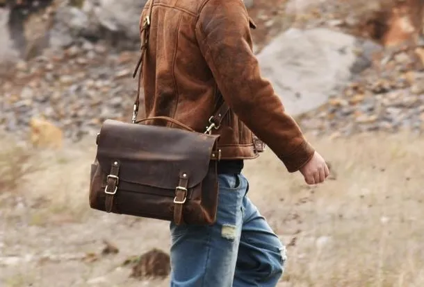 Handmade leather mens Briefcases Messenger bags Vintage Laptop Briefcases Business Briefcases