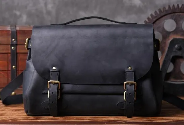 Handmade leather mens Briefcases Messenger bags Vintage Laptop Briefcases Business Briefcases