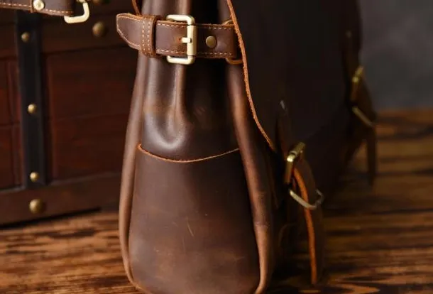 Handmade leather mens Briefcases Messenger bags Vintage Laptop Briefcases Business Briefcases