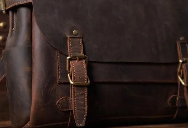 Handmade leather mens Briefcases Messenger bags Vintage Laptop Briefcases Business Briefcases