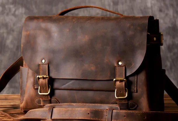 Handmade leather mens Briefcases Messenger bags Vintage Laptop Briefcases Business Briefcases