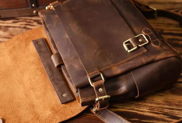 Handmade leather mens Briefcases Messenger bags Vintage Laptop Briefcases Business Briefcases