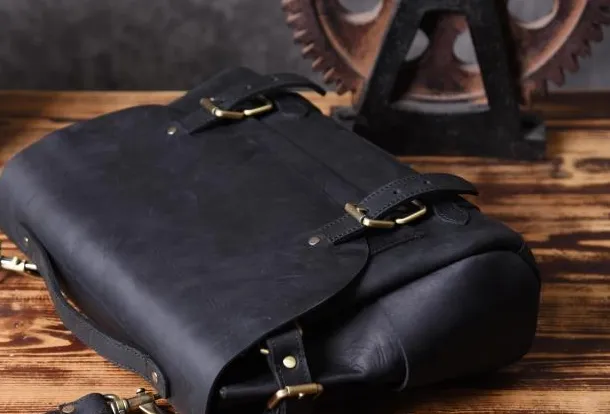 Handmade leather mens Briefcases Messenger bags Vintage Laptop Briefcases Business Briefcases