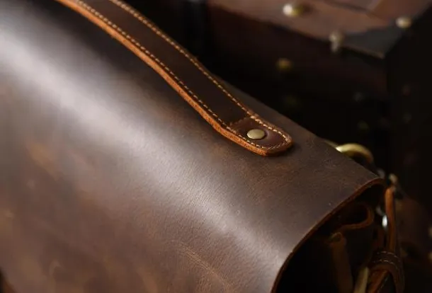 Handmade leather mens Briefcases Messenger bags Vintage Laptop Briefcases Business Briefcases