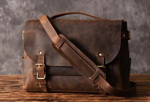Handmade leather mens Briefcases Messenger bags Vintage Laptop Briefcases Business Briefcases