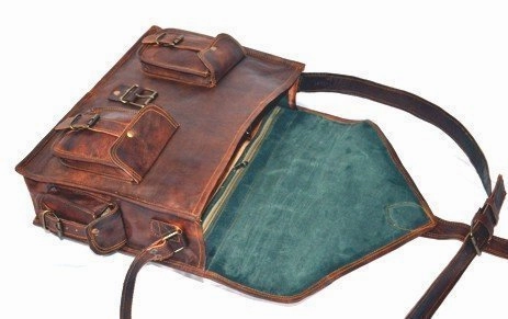 Handmadecraft ABB 18 Inch Vintage Handmade Leather Messenger Bag for Laptop Briefcase Satchel Bag
