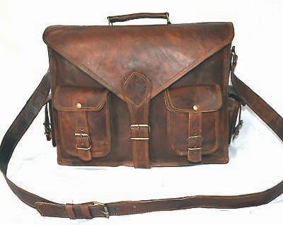Handmadecraft ABB 18 Inch Vintage Handmade Leather Messenger Bag for Laptop Briefcase Satchel Bag