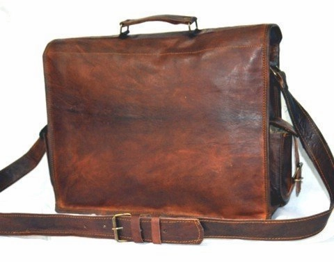 Handmadecraft ABB 18 Inch Vintage Handmade Leather Messenger Bag for Laptop Briefcase Satchel Bag