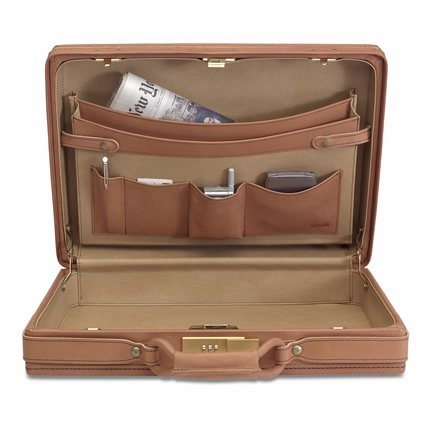 Hartmann Belting Leather Deluxe Slimline Attache Briefcase with Fan File 5800
