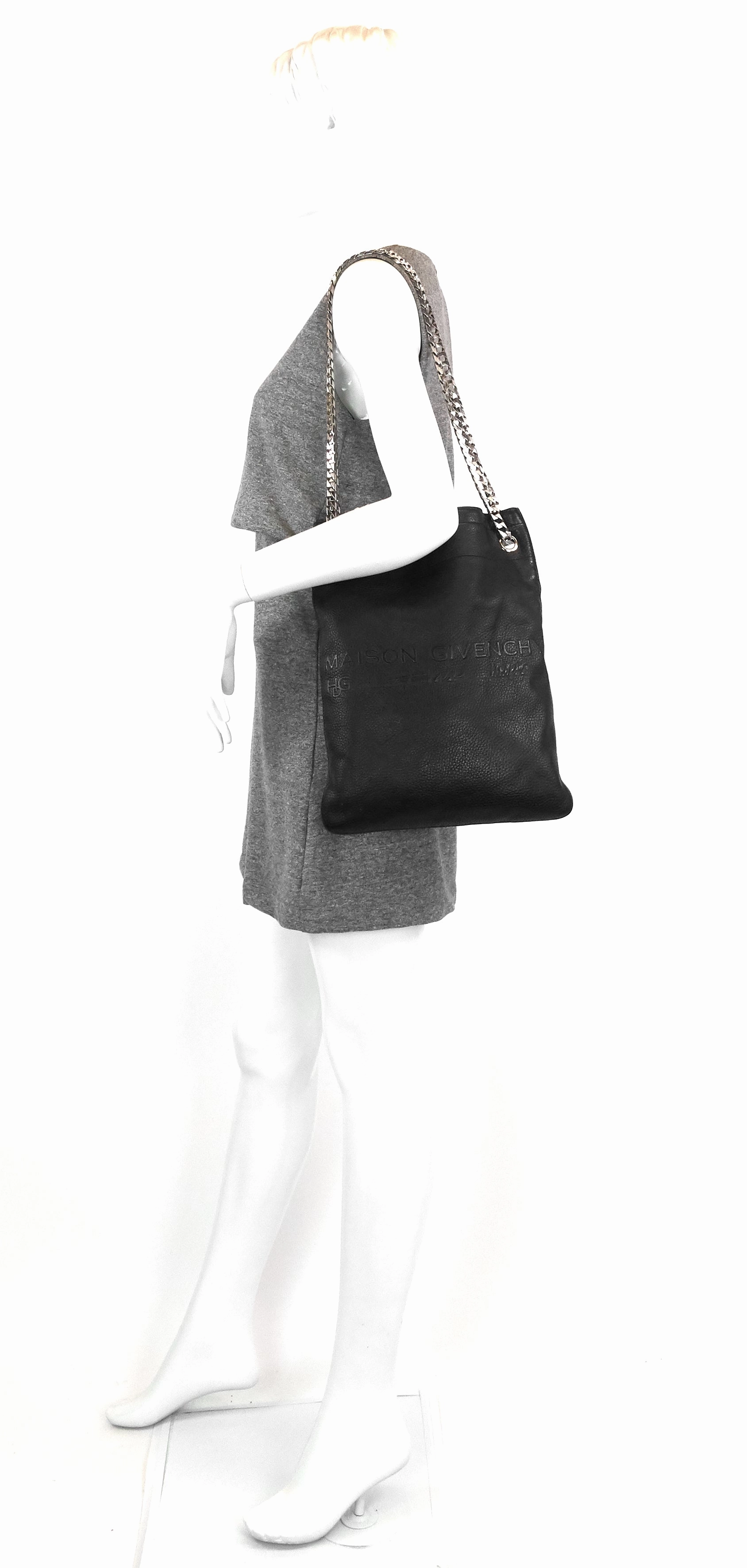 HDG Flat Pebbled Calfskin Leather Tote Bag