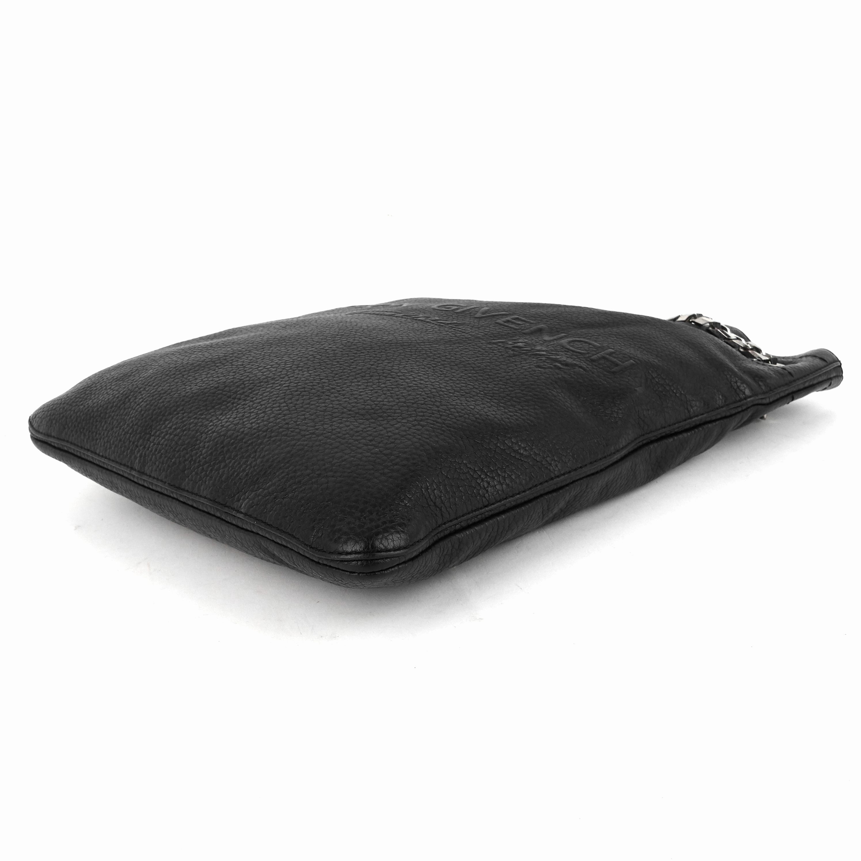 HDG Flat Pebbled Calfskin Leather Tote Bag