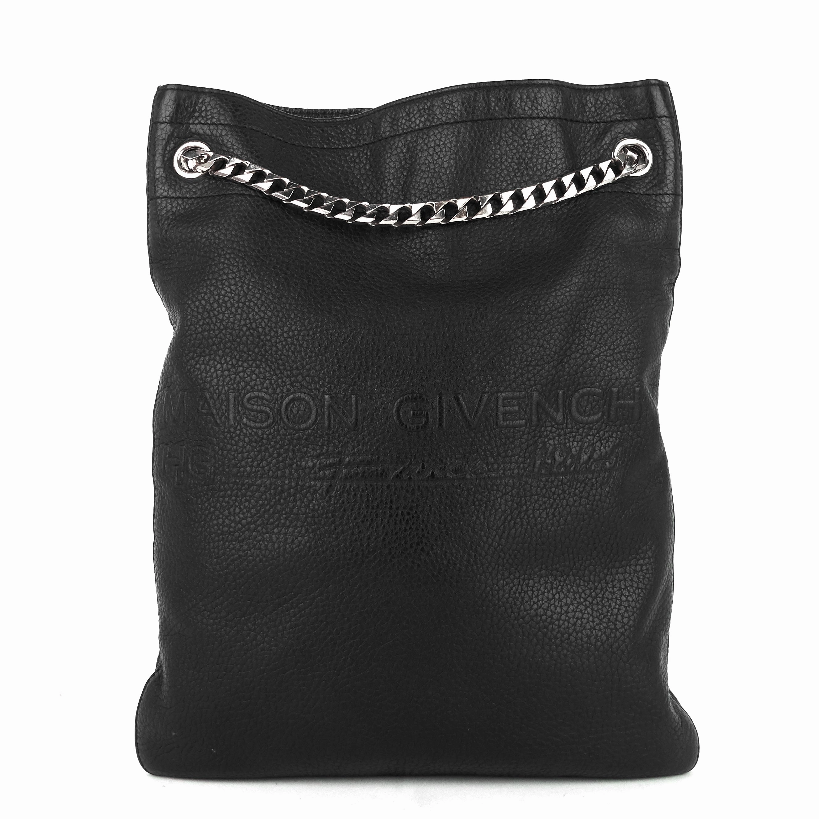 HDG Flat Pebbled Calfskin Leather Tote Bag