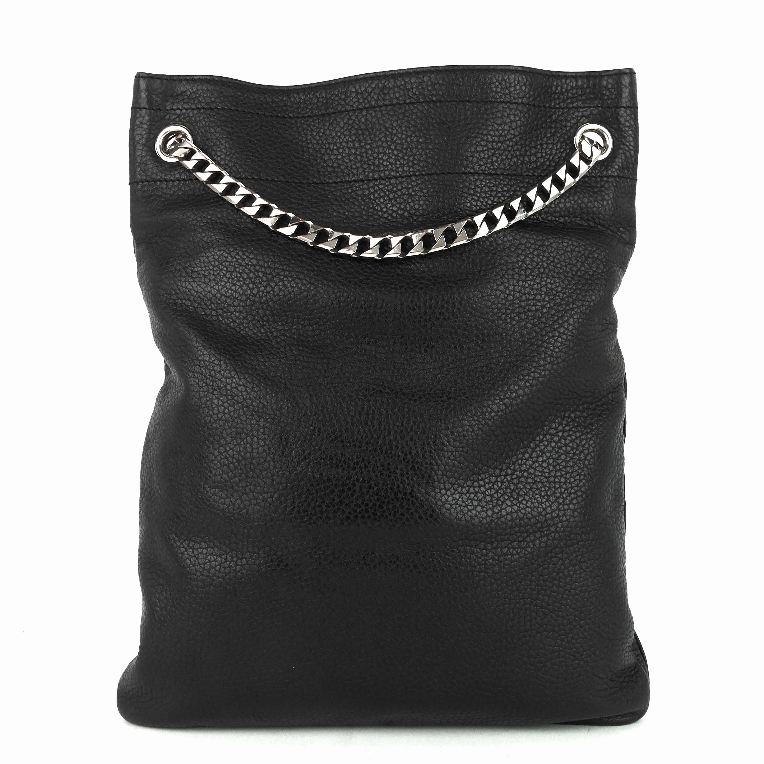 HDG Flat Pebbled Calfskin Leather Tote Bag