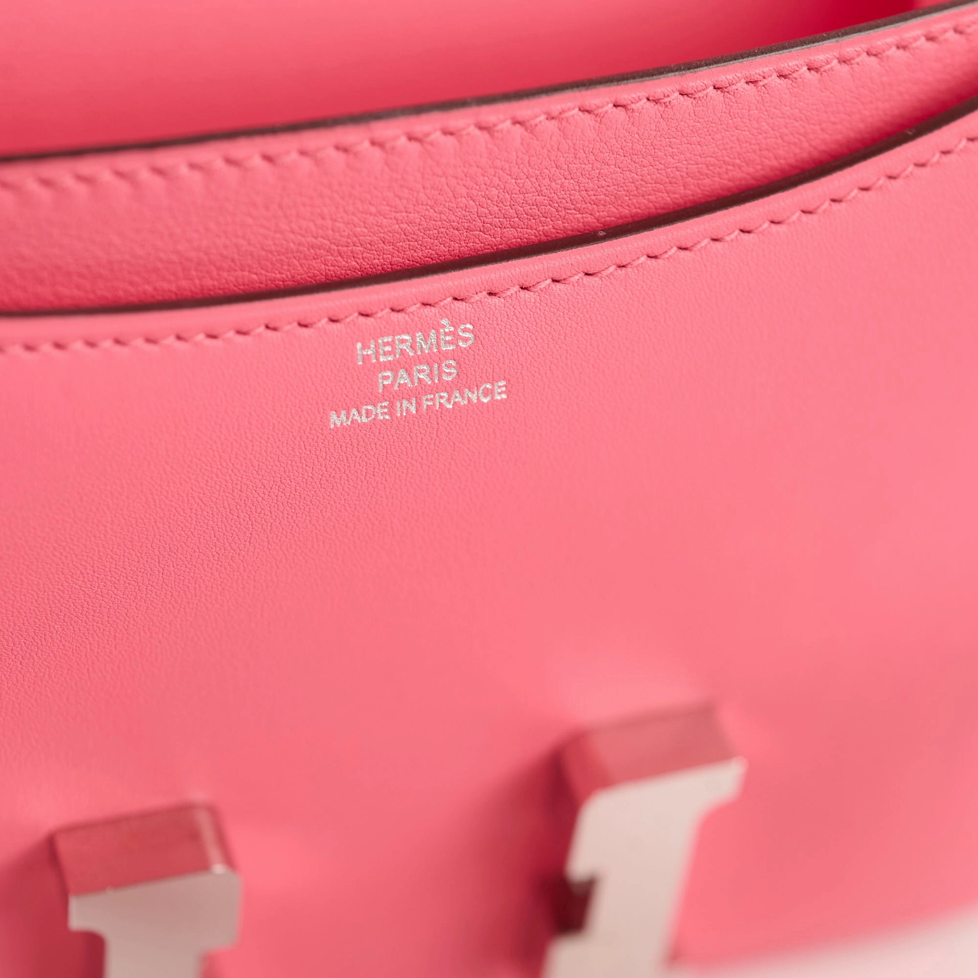 Hermes Mini Constance 18 Rose Azalea Swift A Stamp