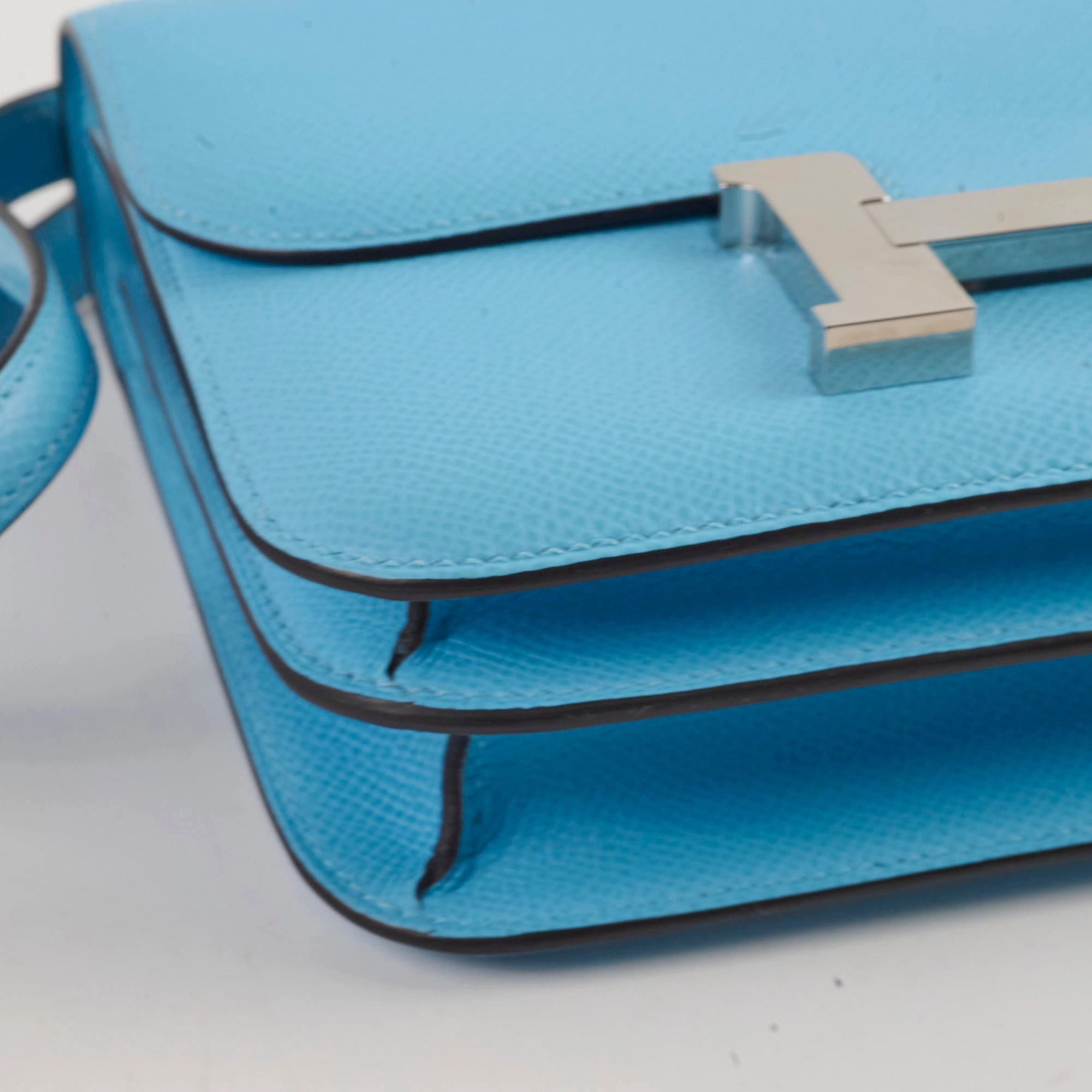 Hermes Mini Constance Epsom Bleu Celeste B Stamp 2023