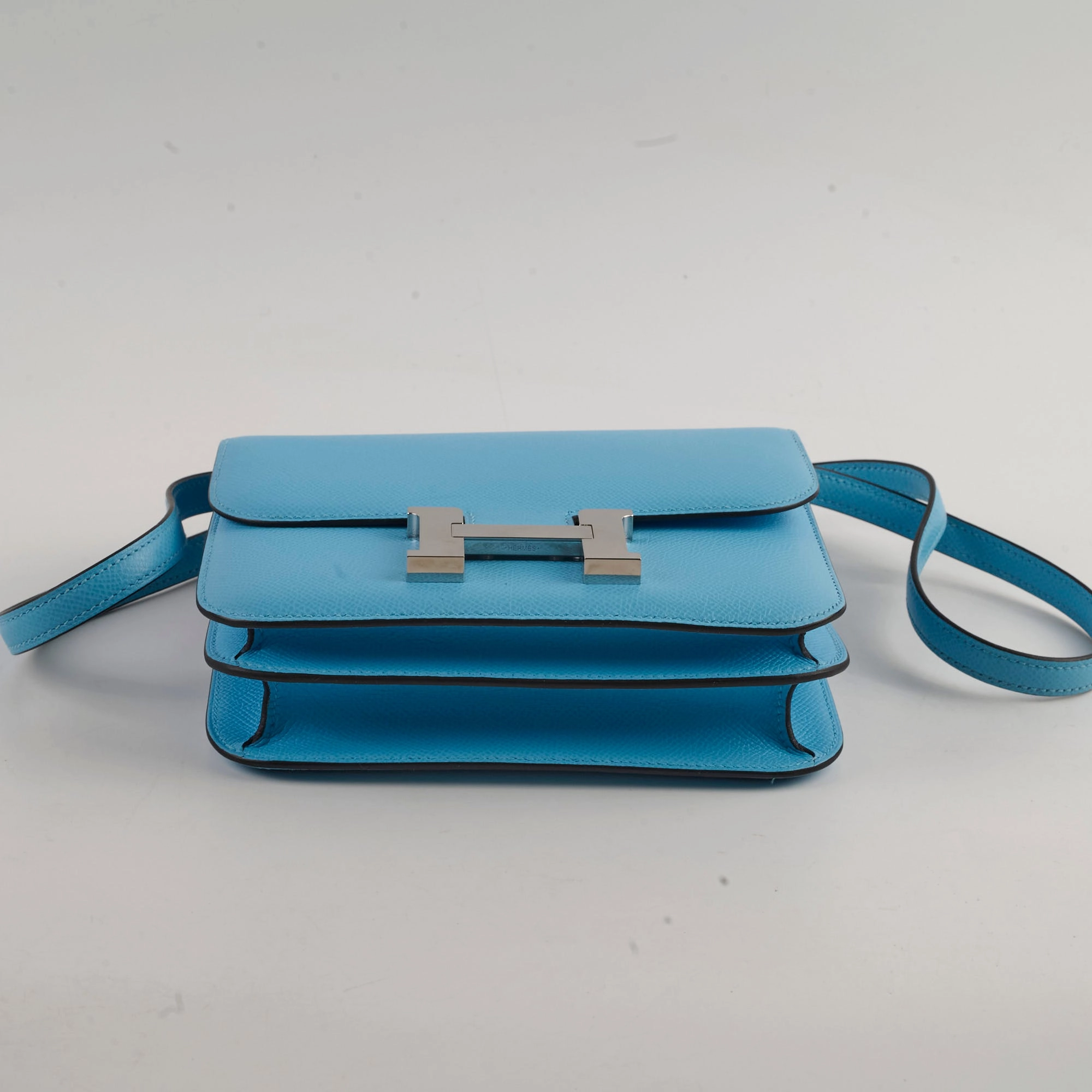 Hermes Mini Constance Epsom Bleu Celeste B Stamp 2023