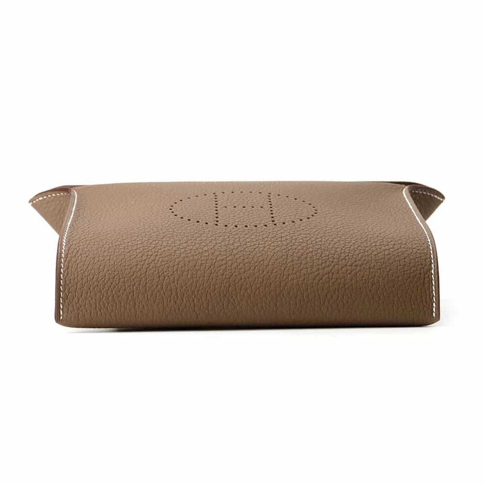 HERMES Videpoches Shoulder Bag Etoupe Togo Leather