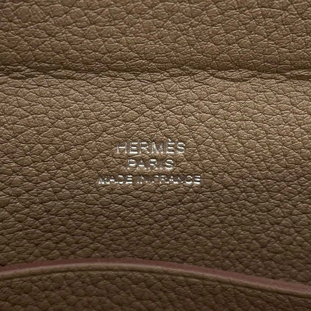 HERMES Videpoches Shoulder Bag Etoupe Togo Leather