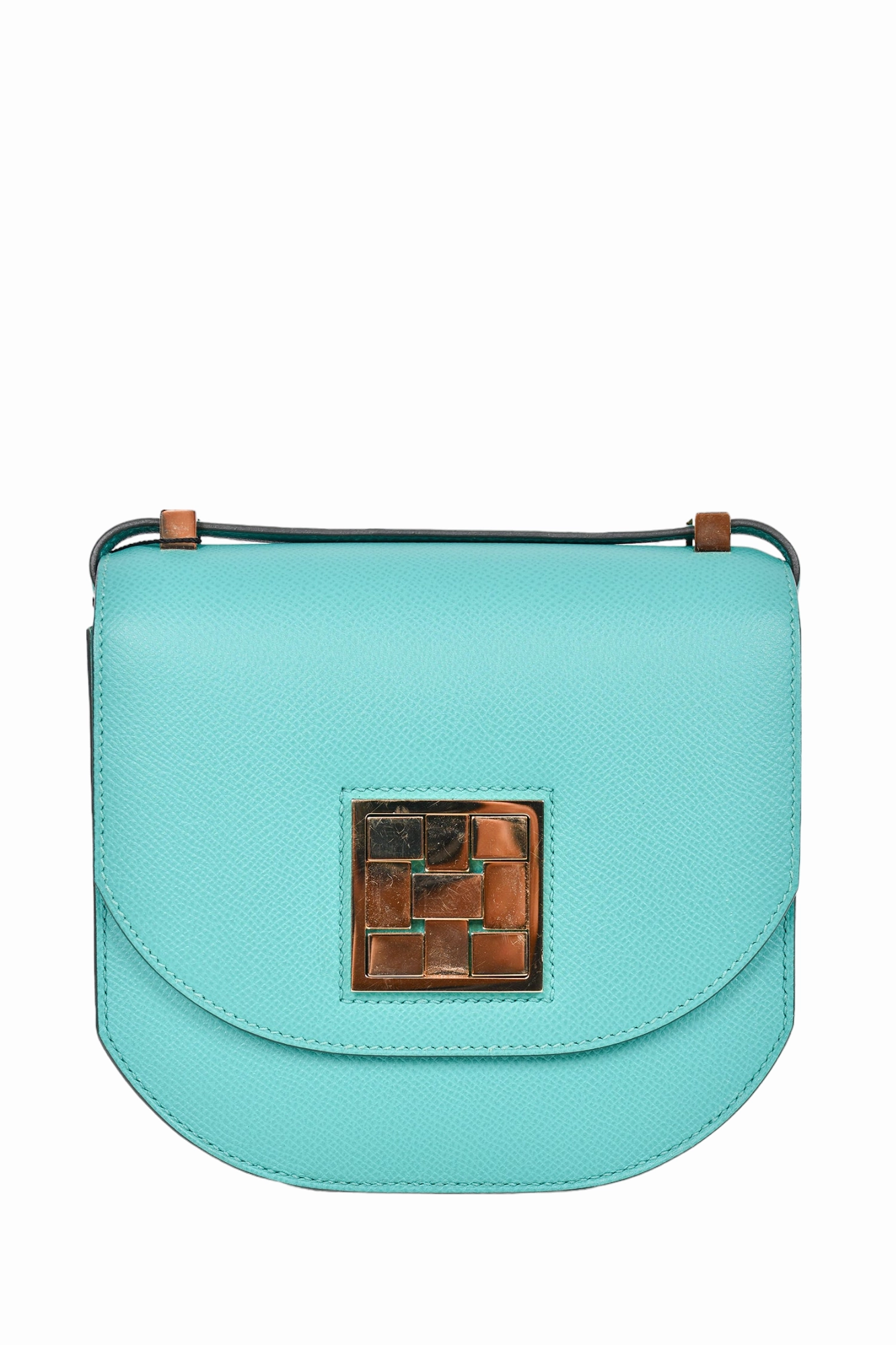 Herms 2019 Teal Epsom Leather Mosaique Au 24-17 Crossbody Bag