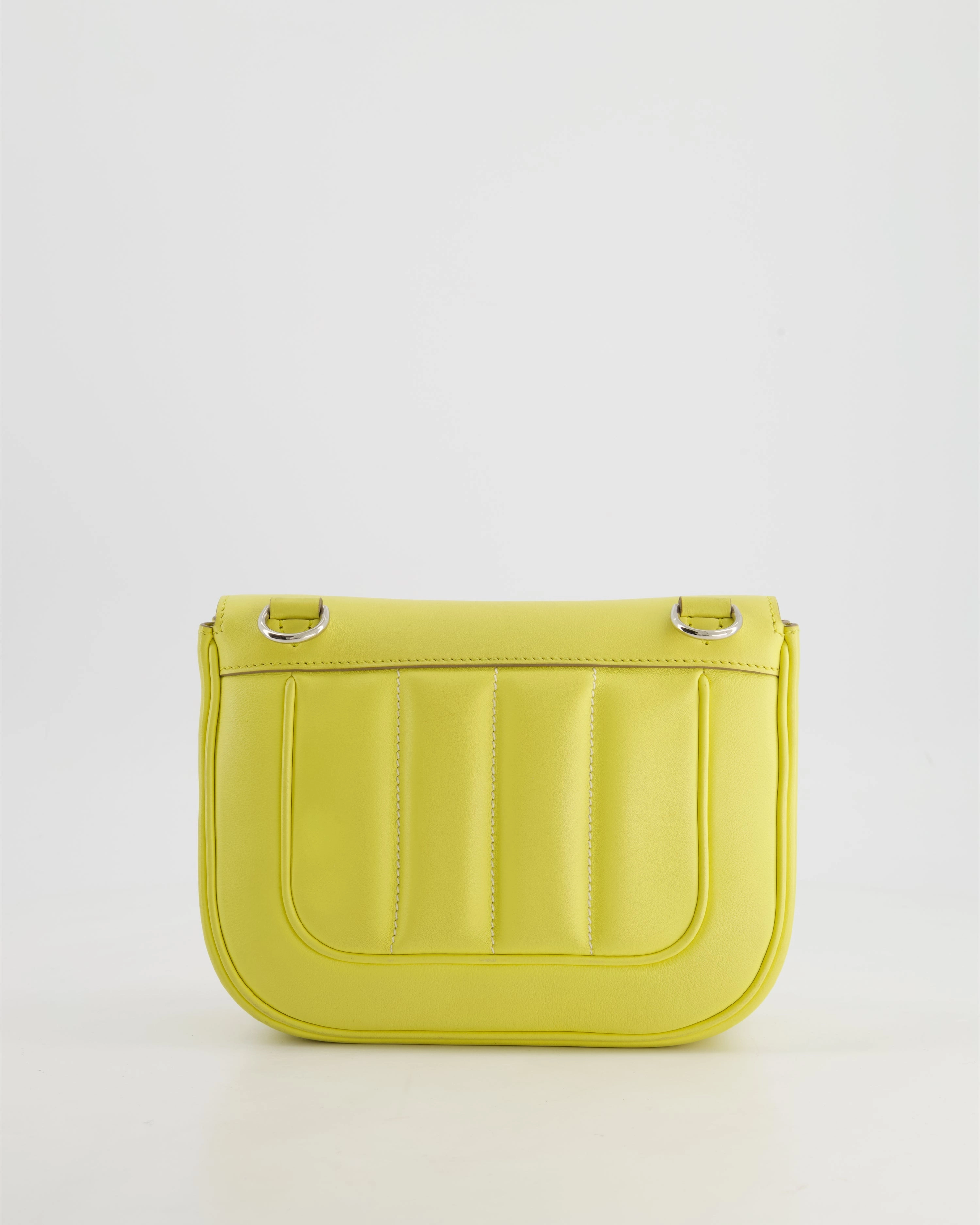 Herms Berline Mini Crossbody Bag in Soufre Swift Leather with Palladium Hardware