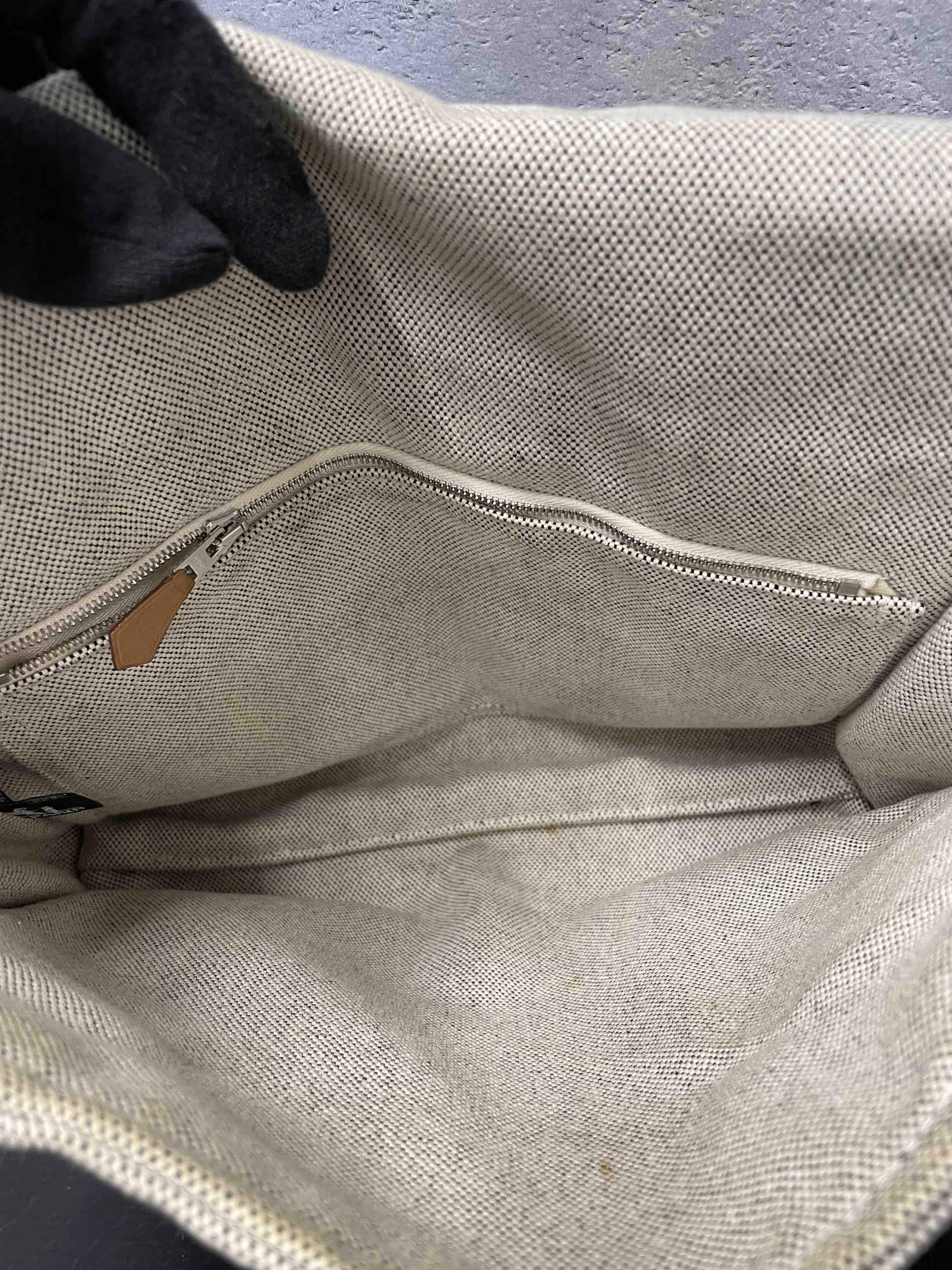Herms Canvas Crossbody JZ33430900 Ivory Crossbody Bag