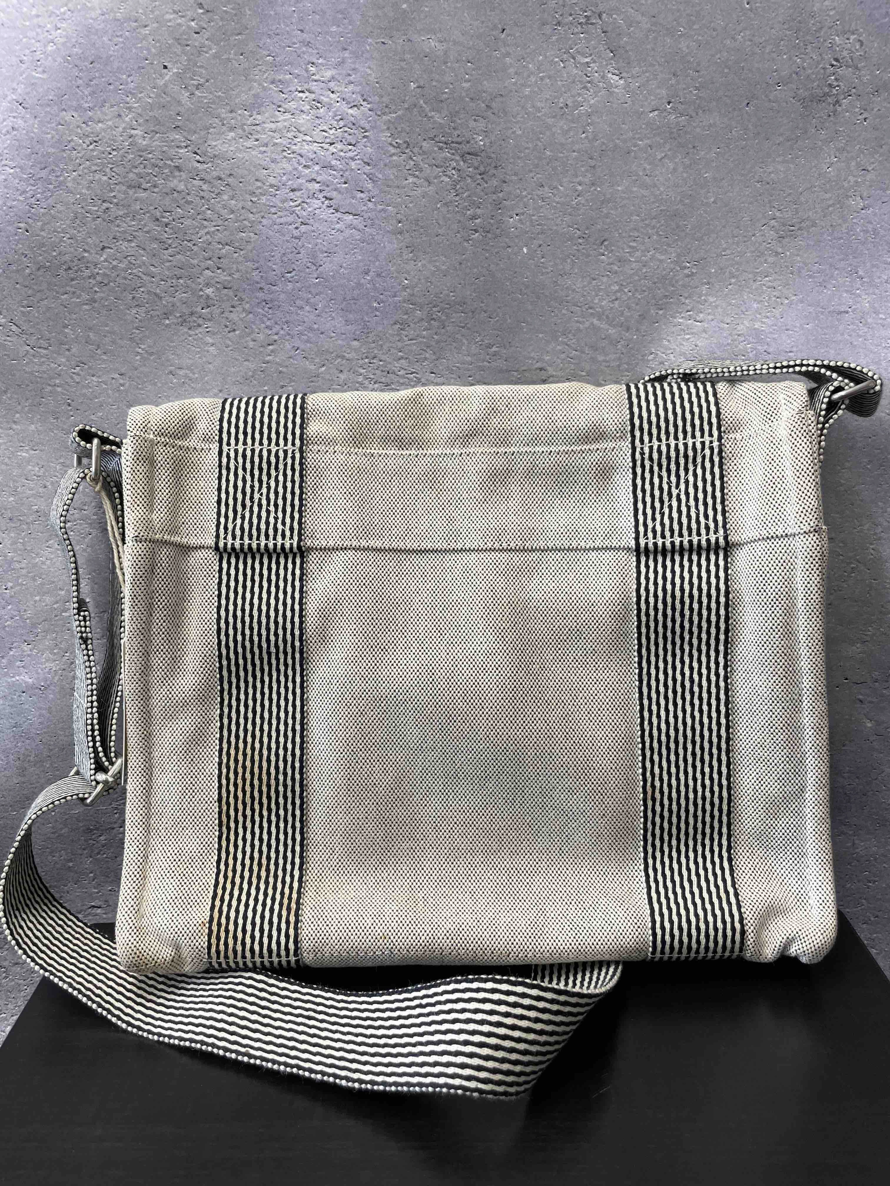 Herms Canvas Crossbody JZ33430900 Ivory Crossbody Bag