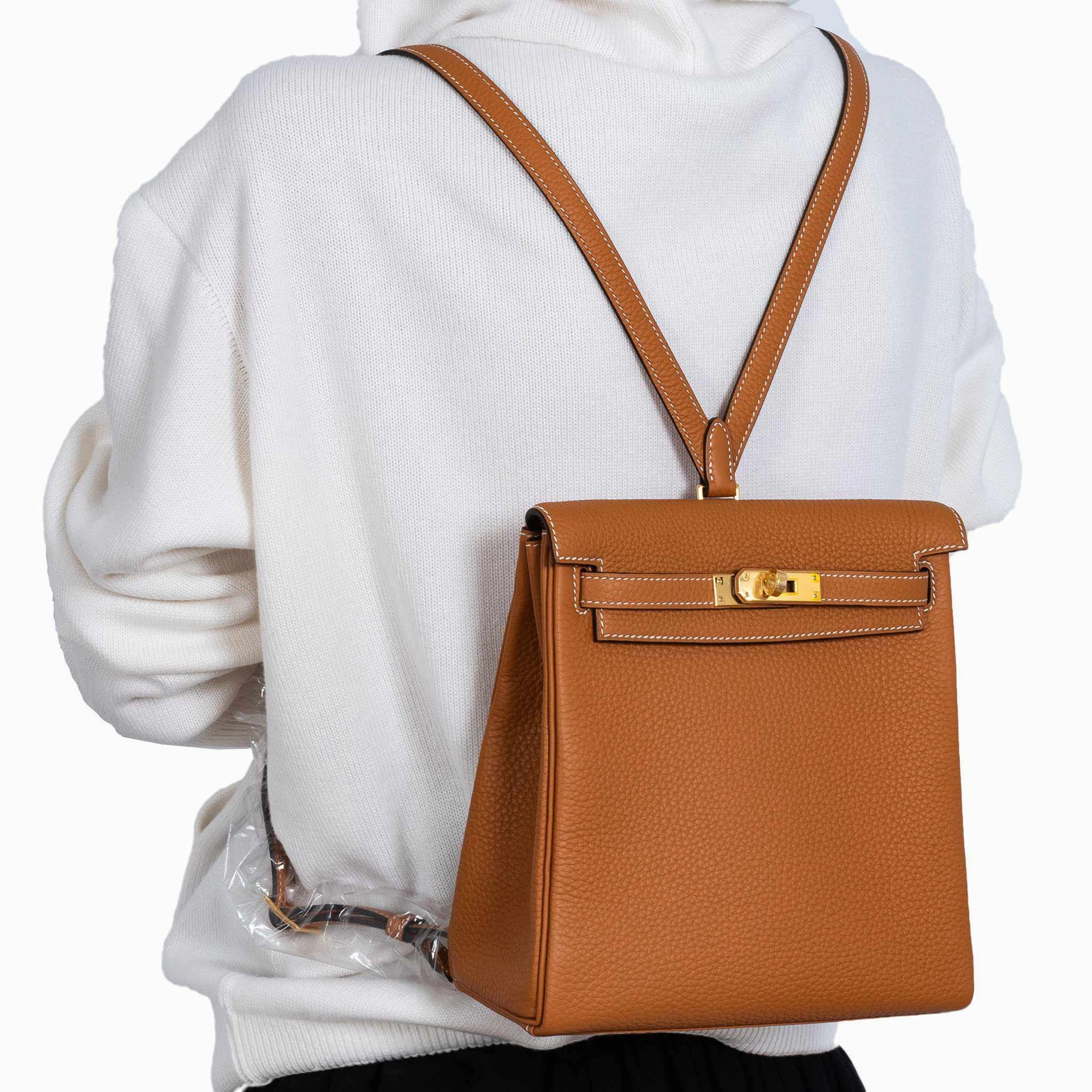 Herms Kelly Ado II Backpack Gold Clemence Gold Hardware * 2018