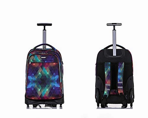 Himfl Rolling Backpack Luggage School Travel Laptop 18 Inch Multifunction Climbing Stairs Trolley