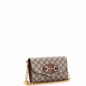 Horsebit 1955 Curved Flap Shoulder Bag GG Coated Canvas Mini