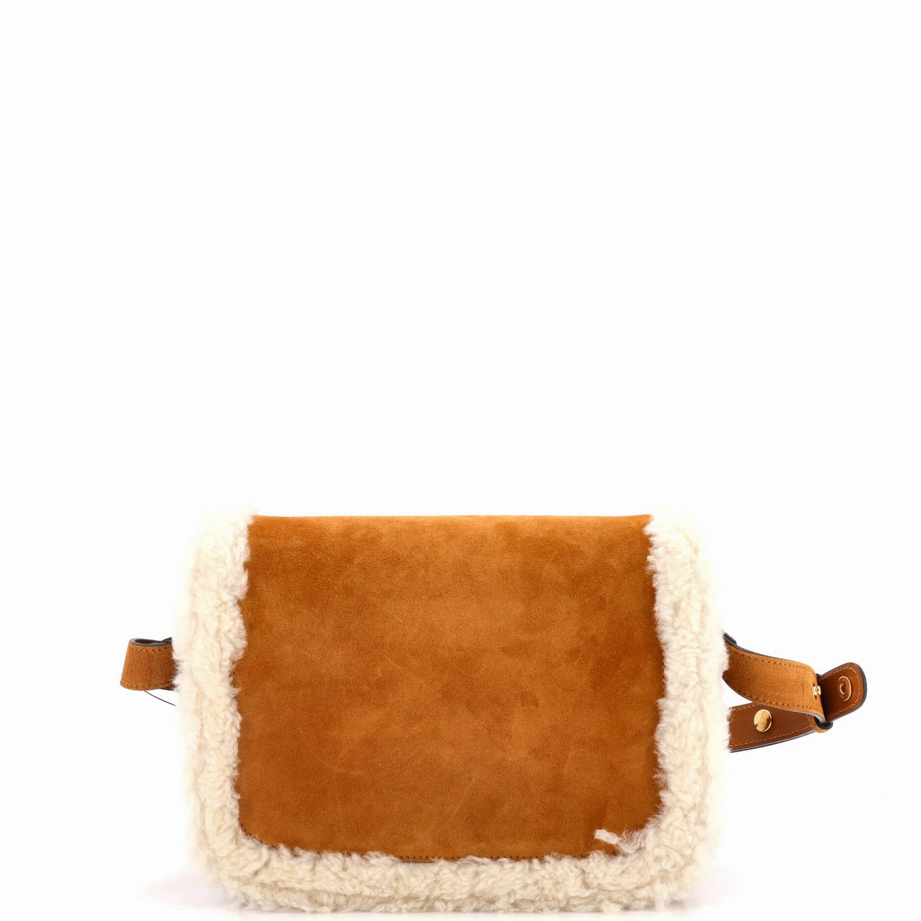 Horsebit 1955 Shoulder Bag Suede with Shearling Small
