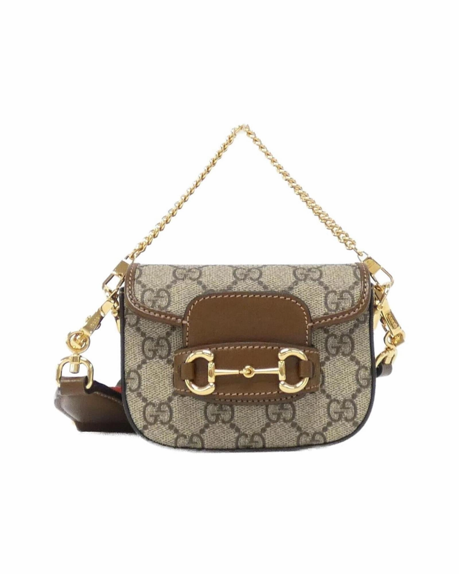 Horsebit Canvas Shoulder Bag with Box and Dust Bag