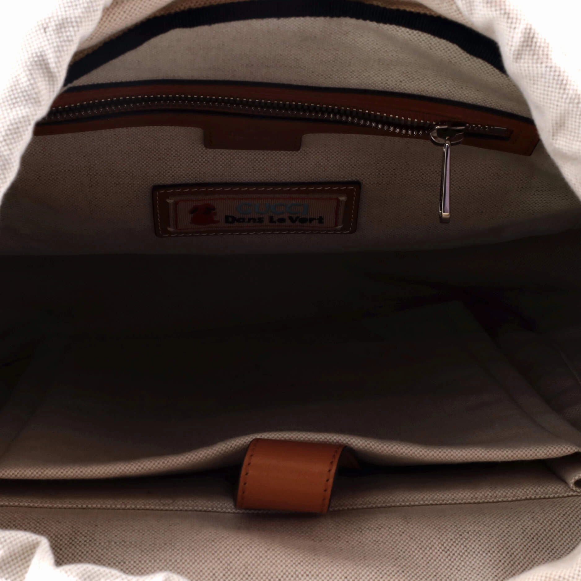 Interlocking G Patch Flap Buckle Backpack Nylon and GG Coated Canvas