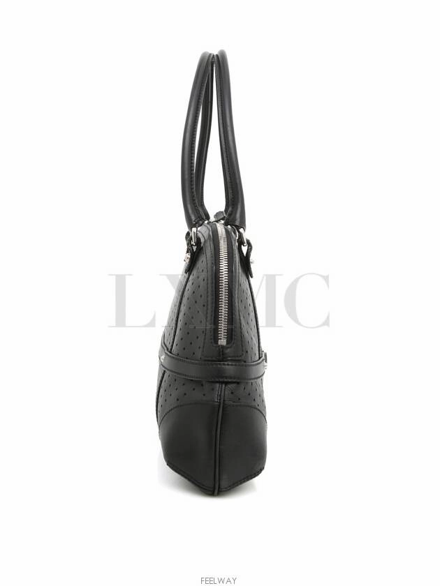 Interlocking perforated GG black shoulder bag 114887