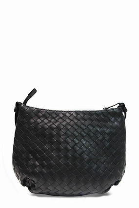 Intrecciato Crossbody Bag Black