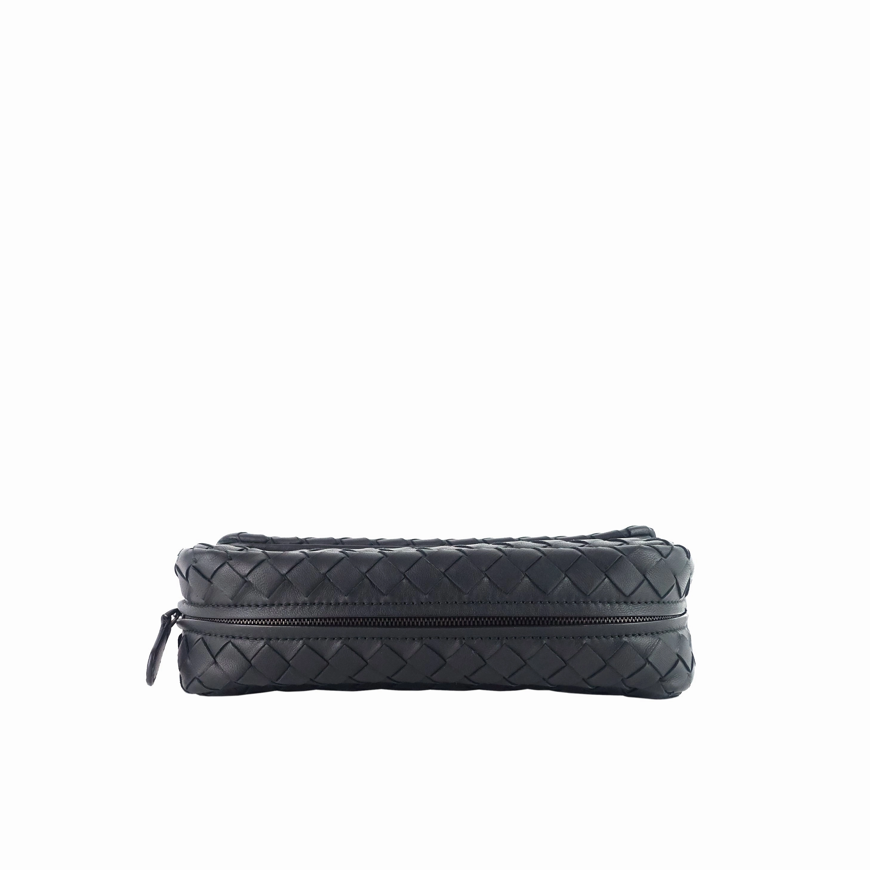 Intrecciato Nappa Leather Expandable Chain Crossbody Bag