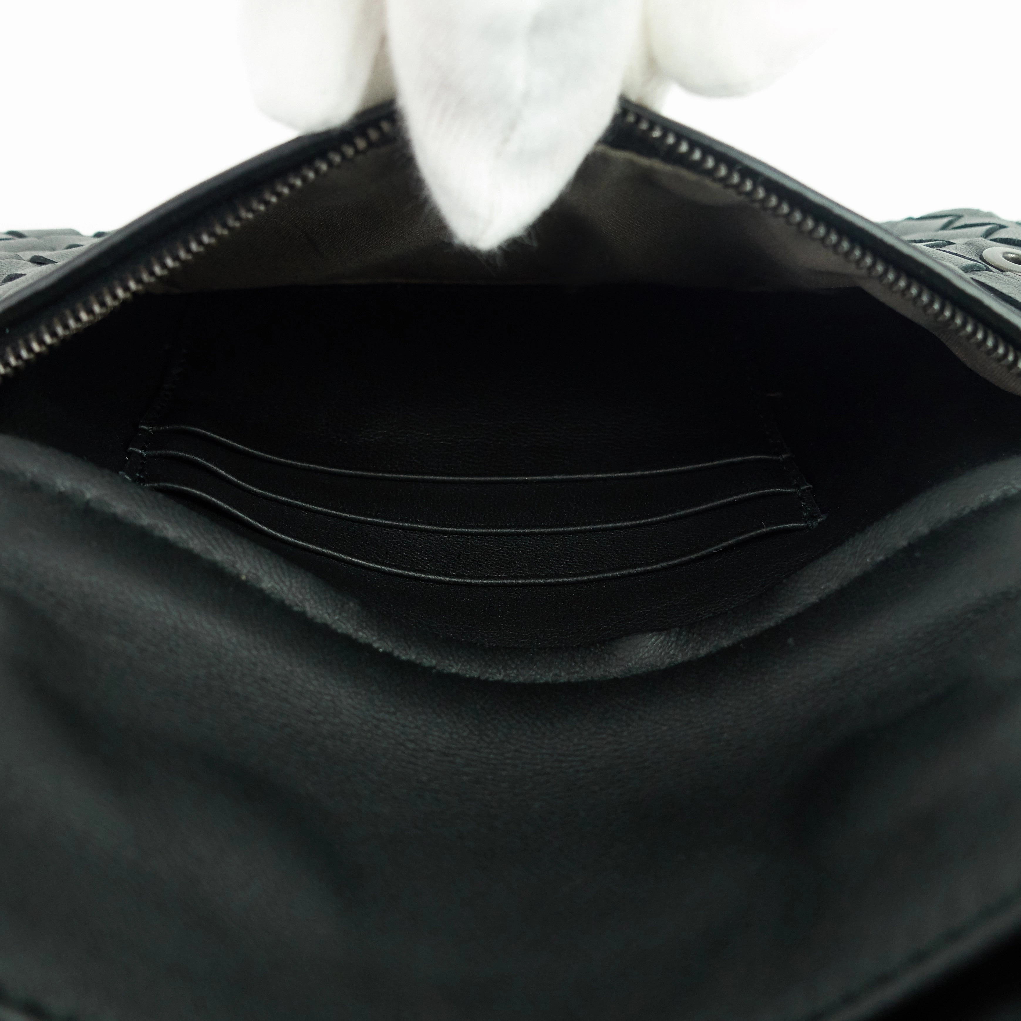 Intrecciato Nappa Leather Expandable Chain Crossbody Bag