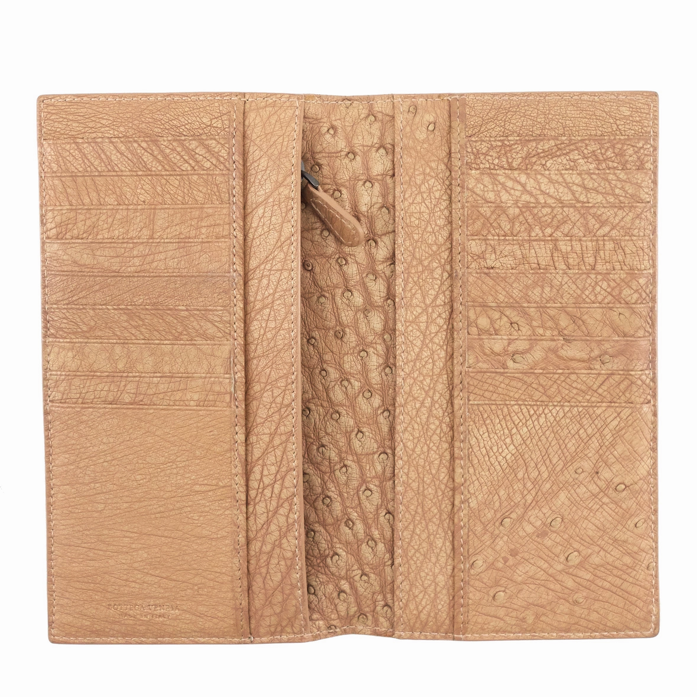 Intrecciato Ostrich Leather Long Wallet