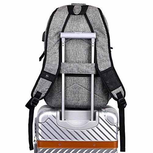 Itopfox Travel Laptop Compartment Backpack USB/Headphone Port Rucksack Computer Bag Anti-Thief Code