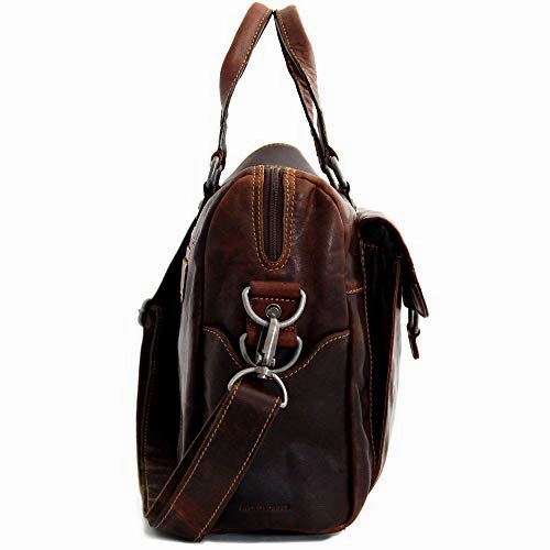 Jack Georges Voyager Top Zip Briefcase with Front Pocket (Brown)