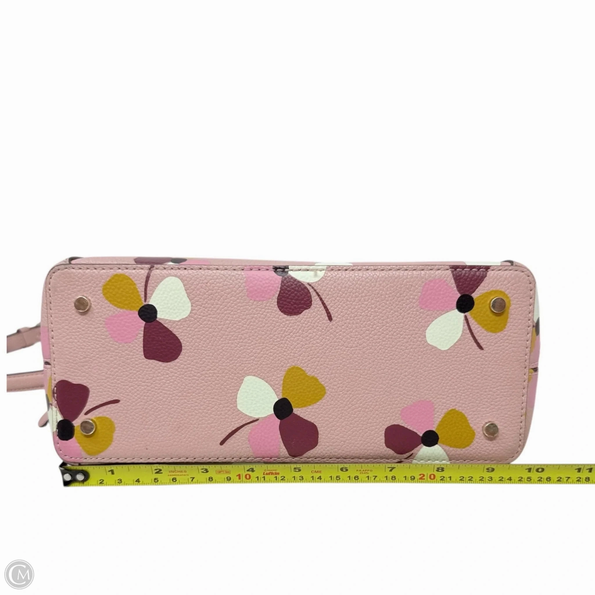 Jackson Dusk Buds Pink Medium Triple Compartment Satchel Designer By Kate Spade, Size: Medium