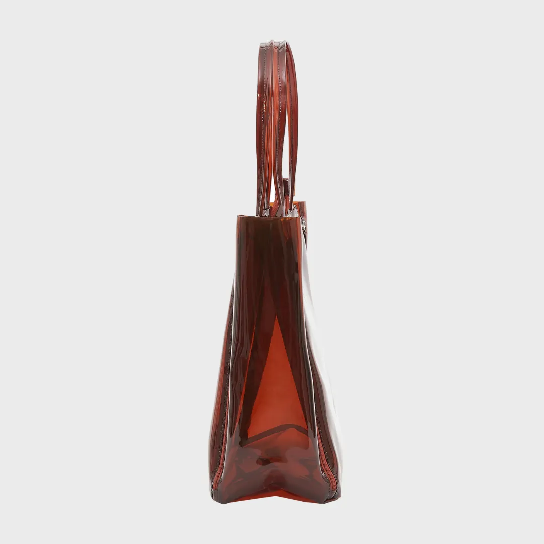 JANE PVC TOTE BAG AMBER
