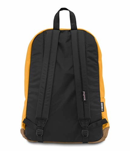 JanSport Right Pack Backpack - School, Travel, Work, or Laptop Bookbag with Leather Bottom, English Mustard
