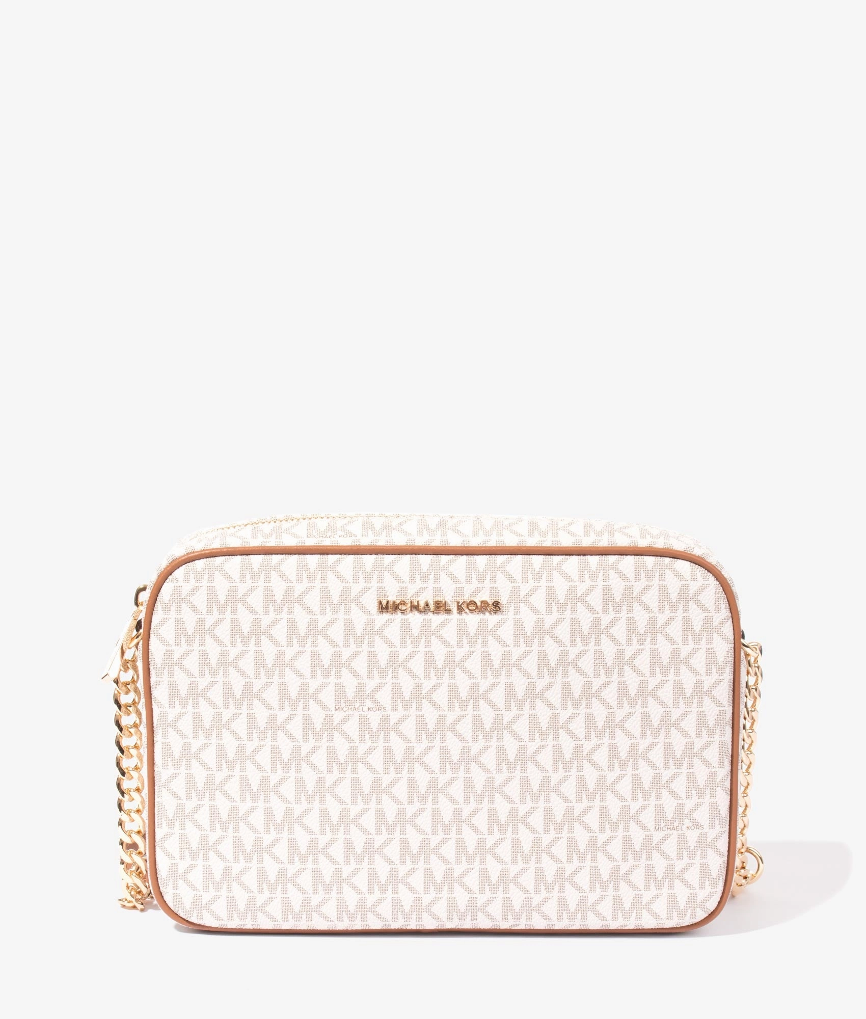 Jet set large logo crossbody in vanilla