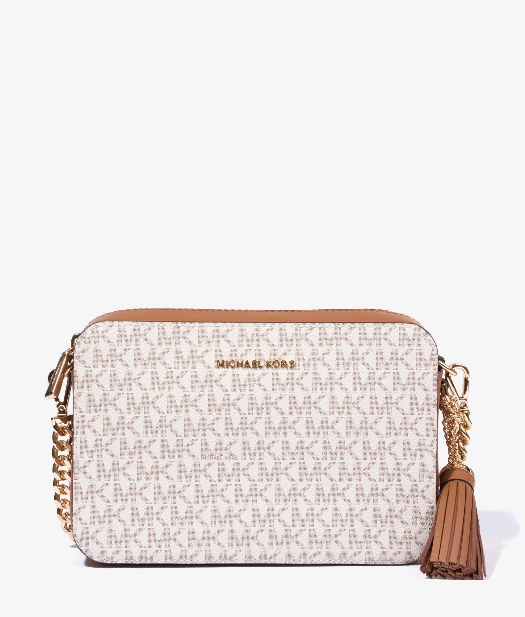 Jet set MK logo camera bag in vanilla