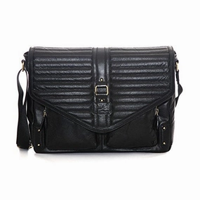 Jill-E Designs Veronica 15" Leather Laptop Bag, Black (419392)