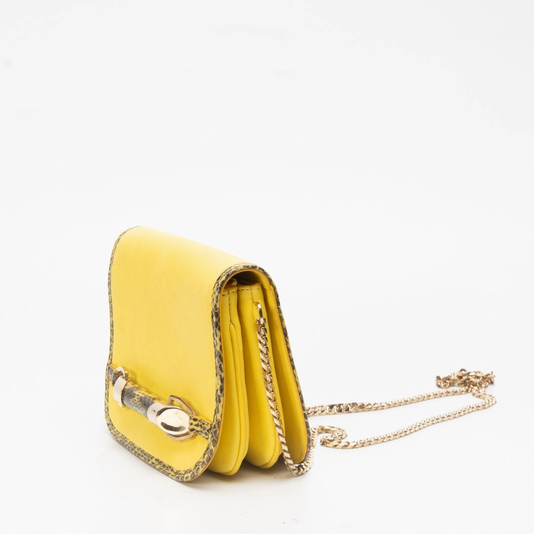 Jimmy Choo Leather-Trim Chain-Link Crossbody Bag